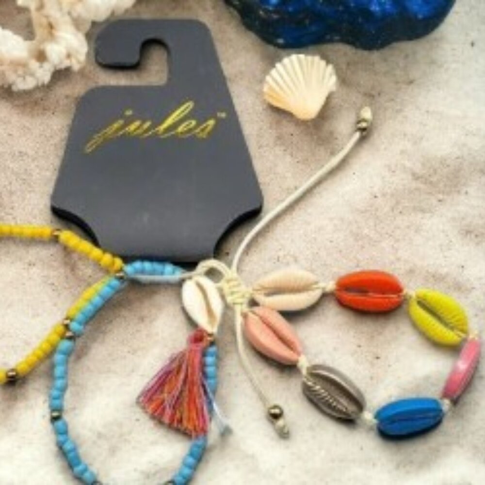 NWT Boho Jules Triple Bracelet Lot with Colorful Features